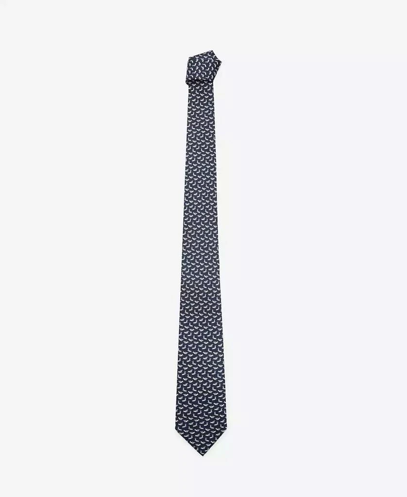 Mango Men's Dog Print Mulberry Silk Tie 1