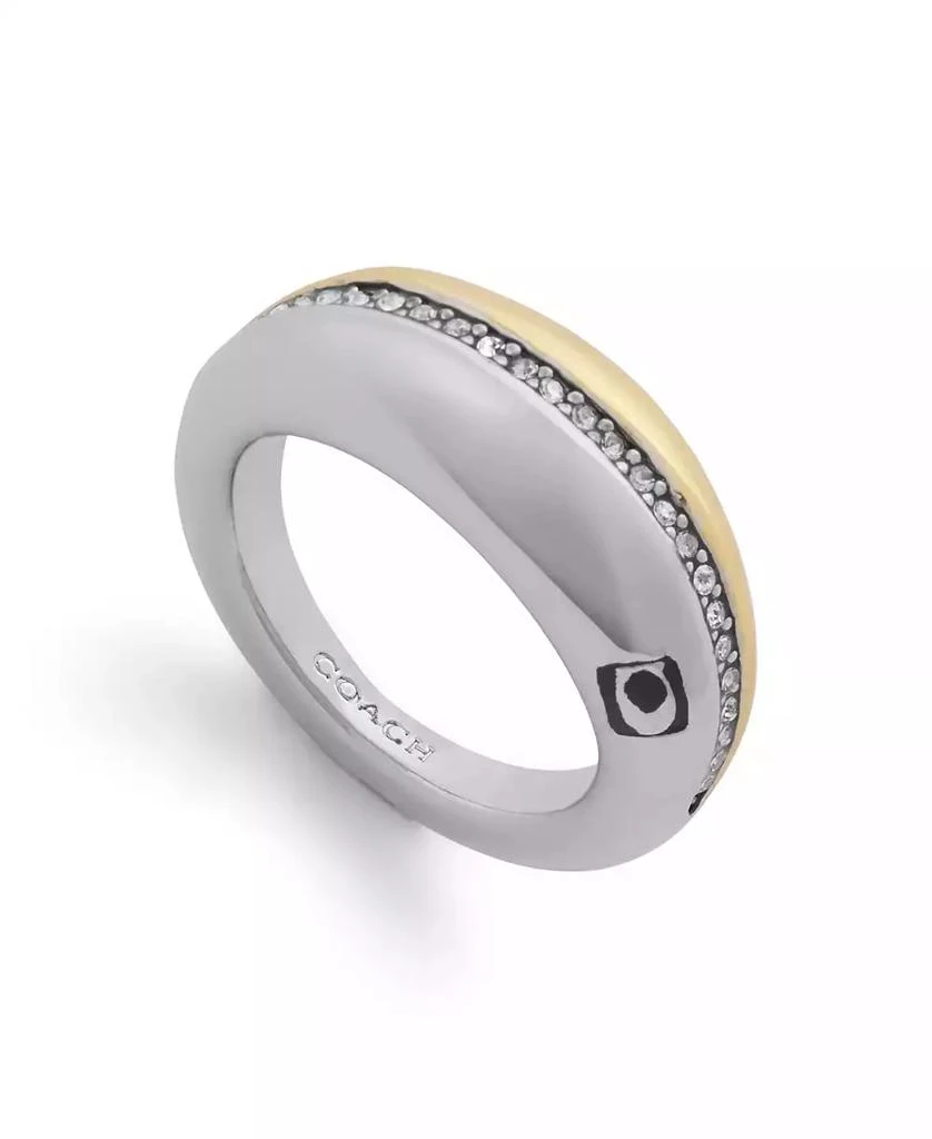 Coach Faux Stone Signature Pave Tubular Cocktail Ring 2