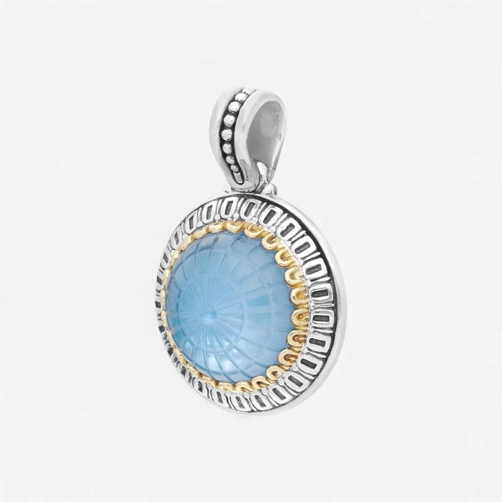 Konstantino Konstantino Dome Sterling Silver 
18k Yellow Gold Blue Spinel 
Mother of Pearl Pendant MEKJ732-628 3