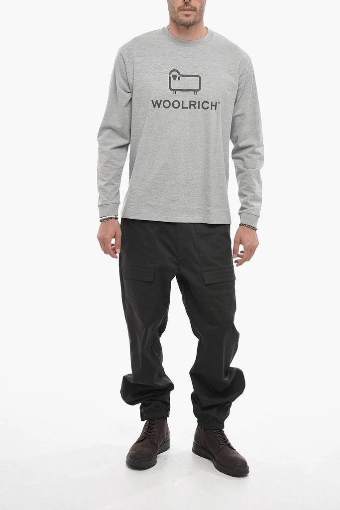 Woolrich Long Sleeve Crew-neck T-Shirt with Printed Logo 4