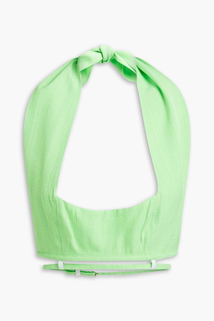 Jacquemus Limao cropped woven halterneck top Bright-green FR