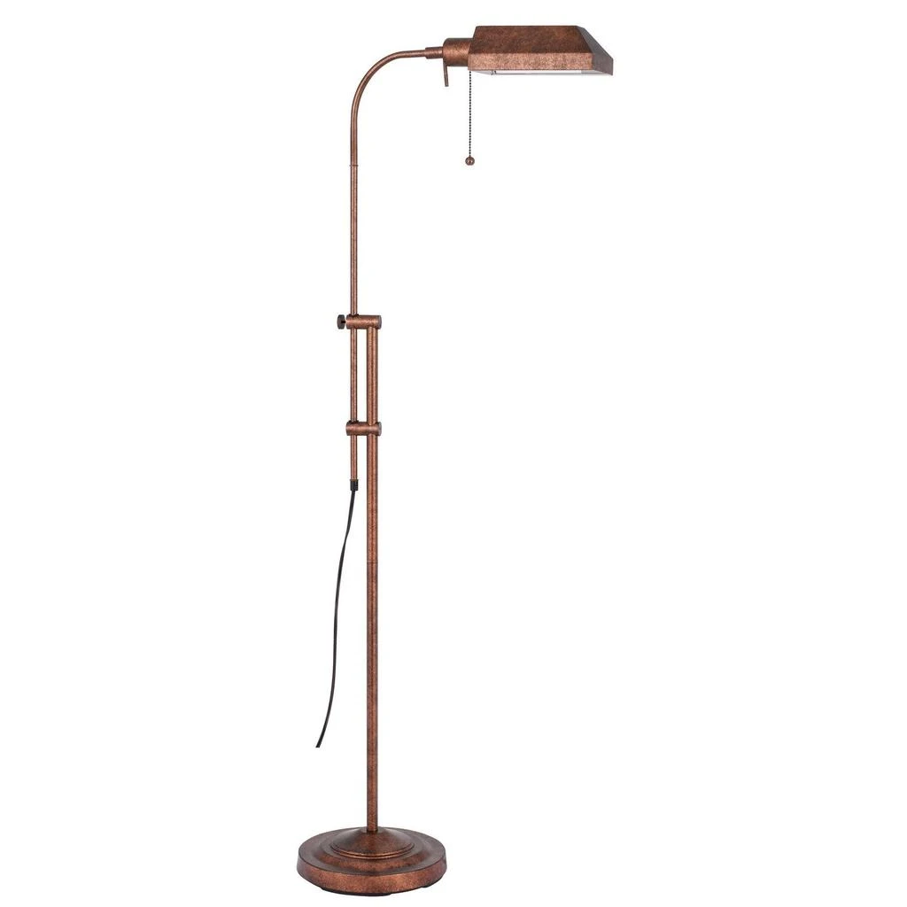 Hivvago 57" Rusted Adjustable Traditional Shaped Floor Lamp With Rust Square Shade