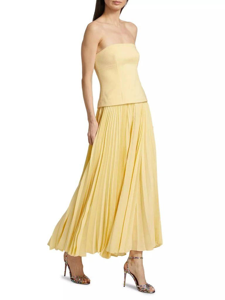 Acler Brayswick Pleated Strapless Maxi-Dress 4