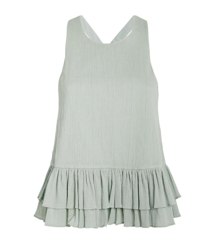 Claudie Pierlot Sleeveless Ruffle-Trim Top 1