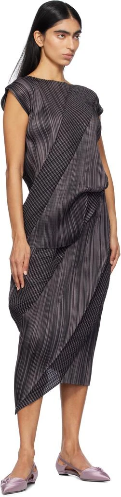Pleats Please Gray Cosmic Rays Midi Skirt 4