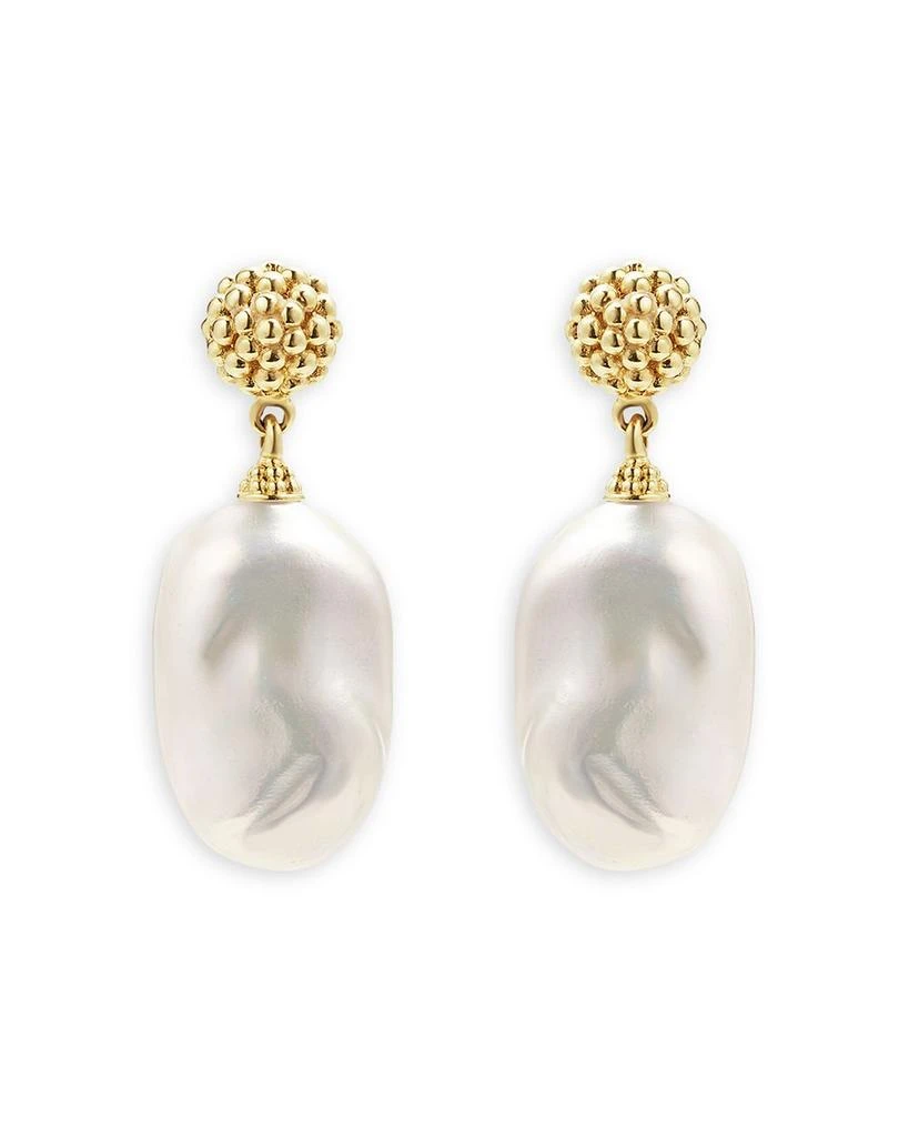 LAGOS 18K Yellow Gold Luna Cultured Freshwater Baroque Pearl Drop Earrings 4