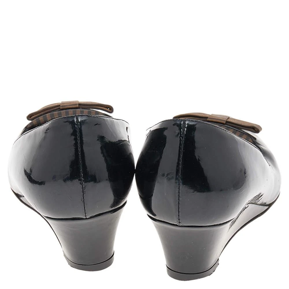 Fendi Fendi Black Patent Leather Bow Pumps Size 38 5