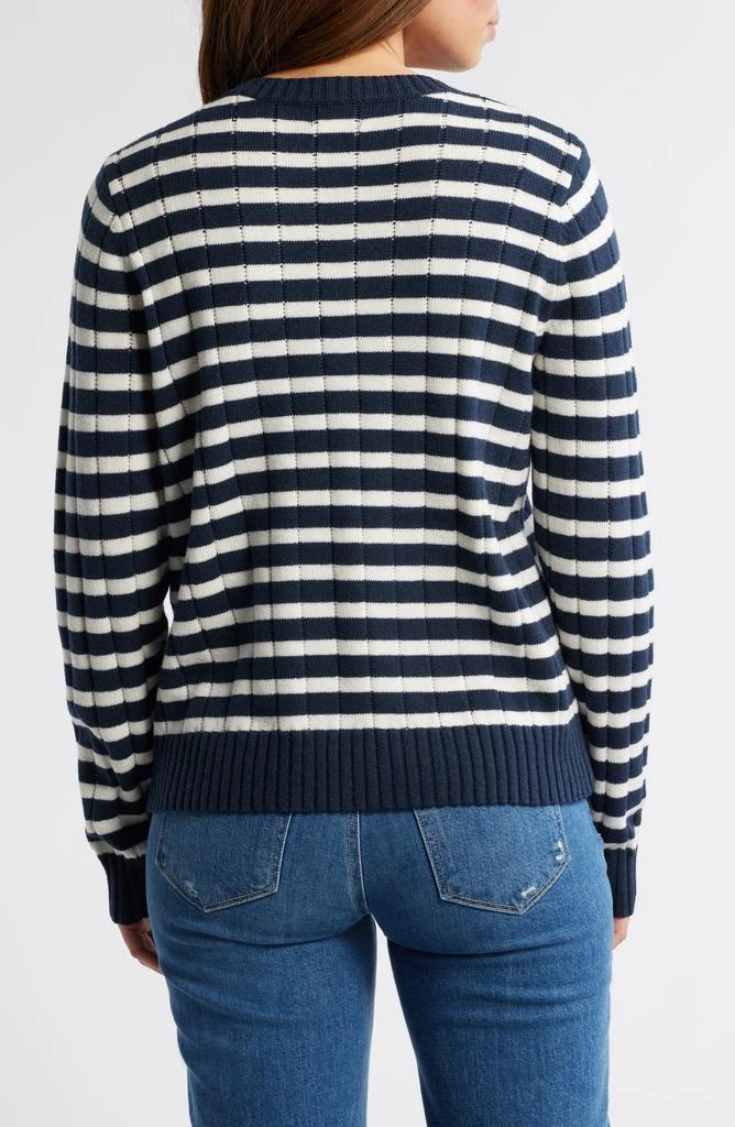 Caslon Stripe Crewneck Rib Sweater 2
