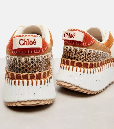 Chloé Nama suede-trimmed leather sneakers 5
