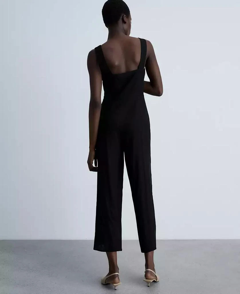Mango Women's Straight Fit Linen Blend Jumpsuit 4