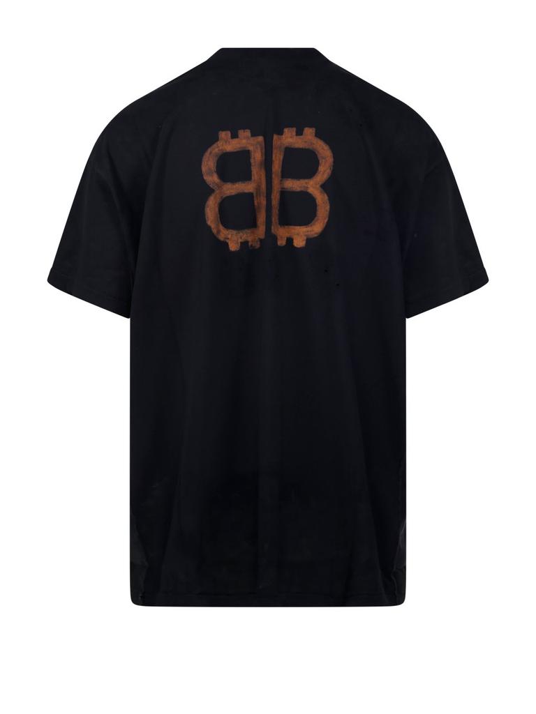 balenciaga paris moon tシャツ Paris Moon Upside Down T-shirt Oversized in Black Faded