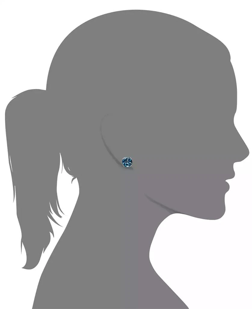 Macy's 14k White Gold Earrings, London Blue Topaz Stud Earrings (4-1/2 ct. t.w.) 2