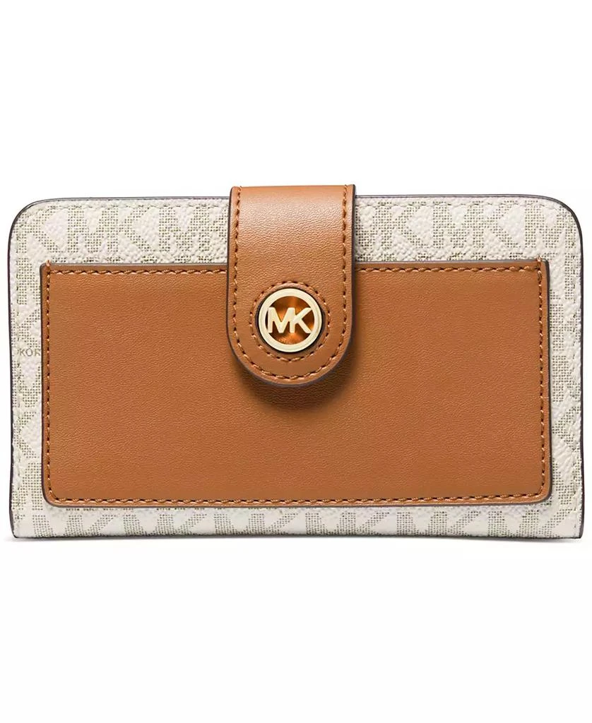 Michael Kors Charm Logo Medium Tab Pocket Bifold Wallet Wallets