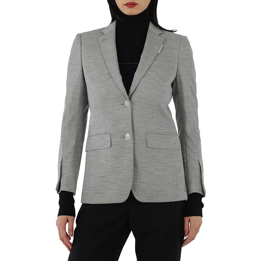 Burberry Grey Taupe Melange Technical Wool Jersey Blazer