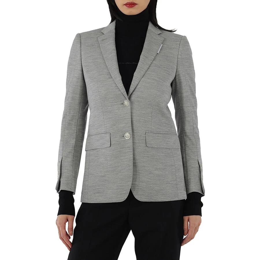 Burberry Grey Taupe Melange Technical Wool Jersey Blazer 1