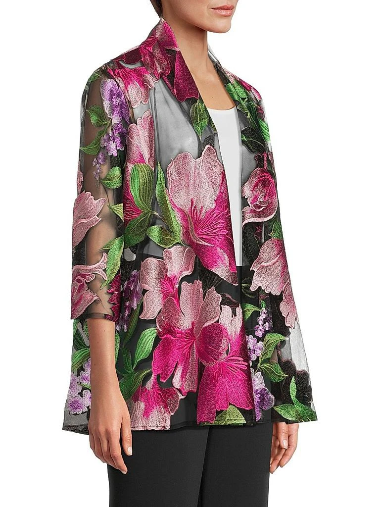 Caroline Rose Abundant Blooms Embroidered Swing Cardigan 4
