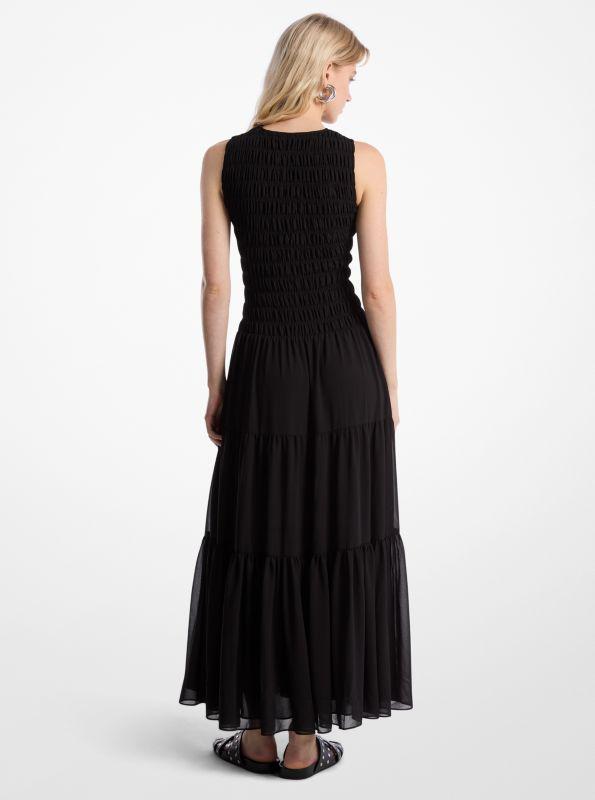 Michael Kors Smocked Georgette Tank Dress