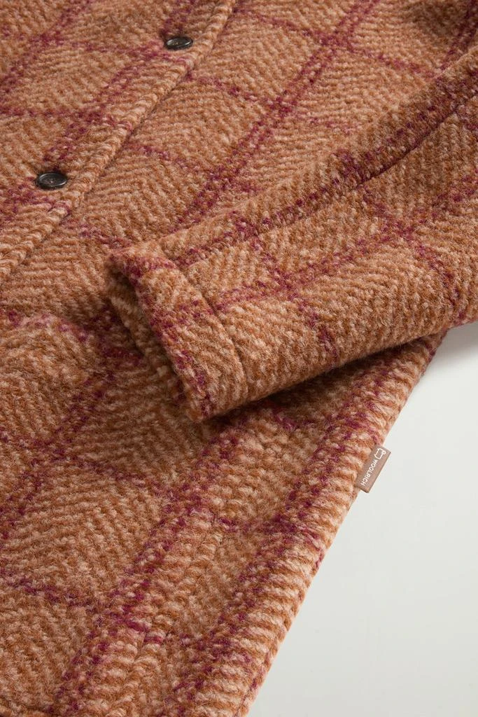 Woolrich Gentry Long Check Coat with Hood - Women - Brown 7