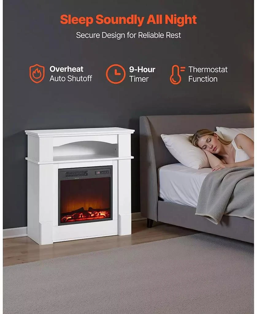 SUGIFT 33" Freestanding Electric Fireplace Stove Heater with Mantel 1500W 3