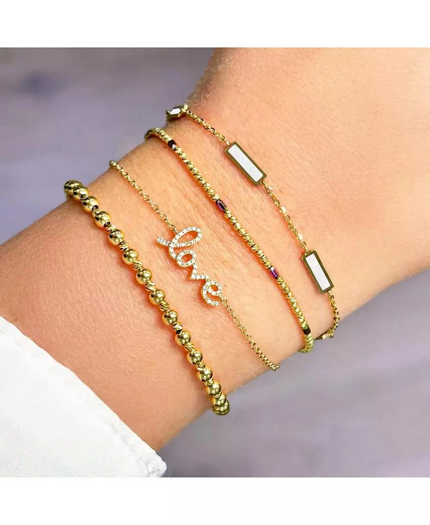 The Lovery Mother of Pearl Bar Chain Bracelet 14K Gold 3