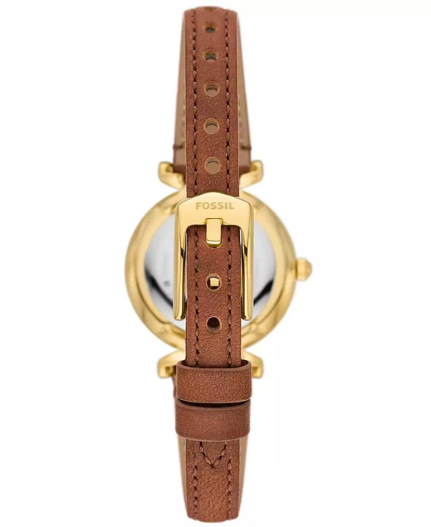 Fossil Women's Carlie Three-Hand Medium Brown Genuine Leather Watch, 28mm 3