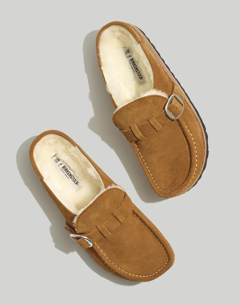 Birkenstock Suede Buckley Clogs in Shearling