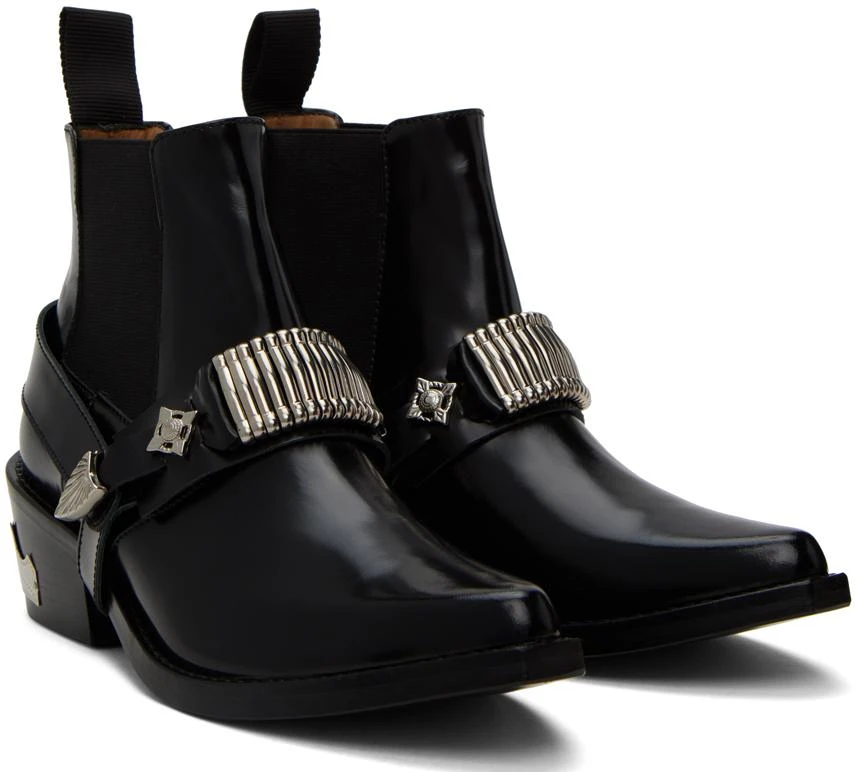 Toga Pulla Black Ankle Strap Chelsea Boots 4