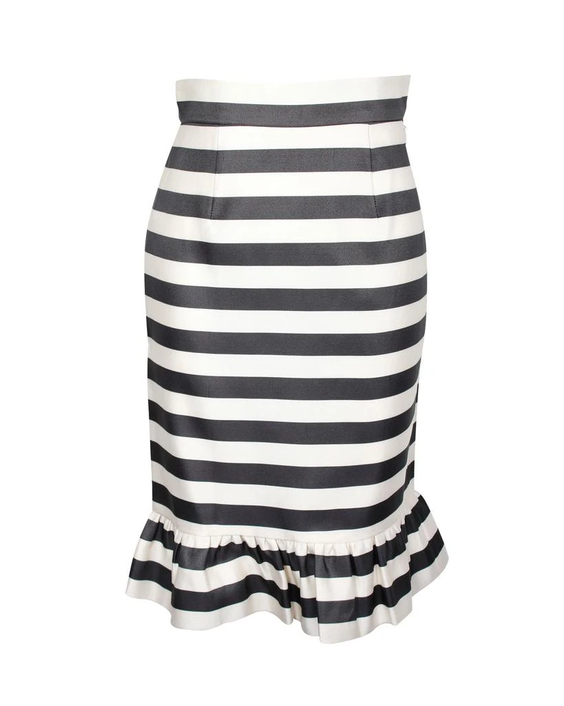 MOTHER OF PEARL Mother Of Pearl Bella Jacquard Stripe Skirt in Black Silk 1