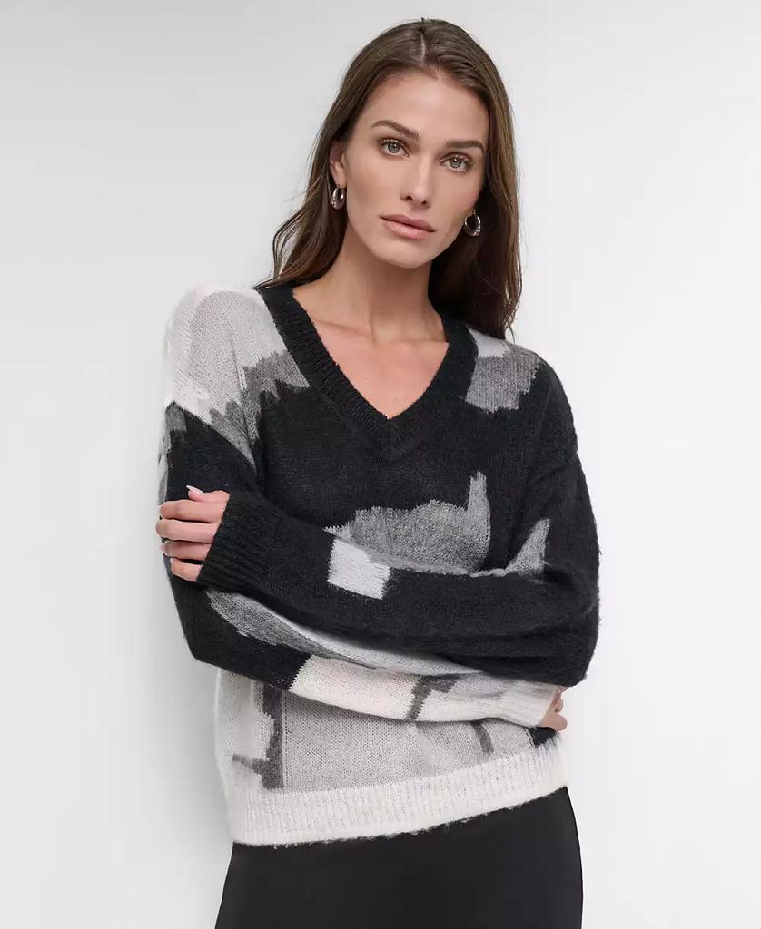 DKNY Women's V-Neck Long-Sleeve Sweater