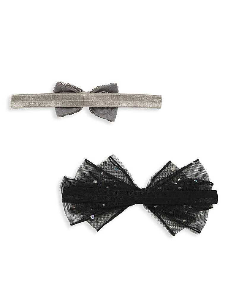 Bari Lynn Baby Girl's Bow Elastic Headband Set 2
