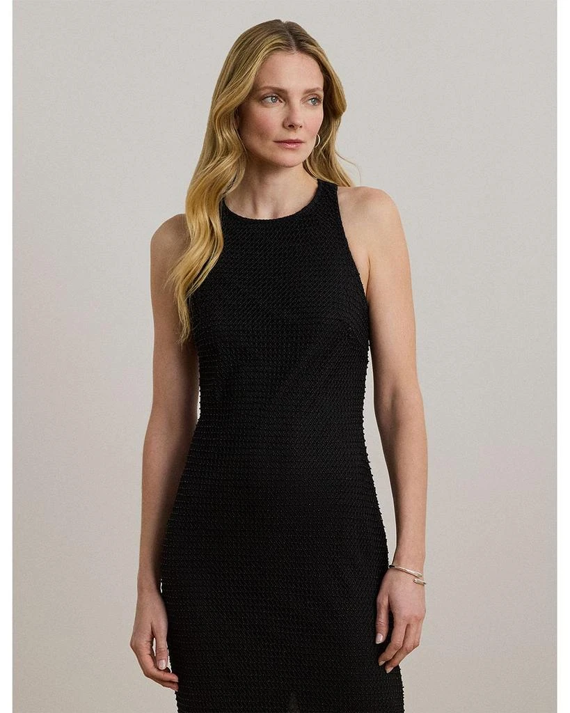 Ralph Lauren Beaded Netting Sleeveless Cocktail Dress 4