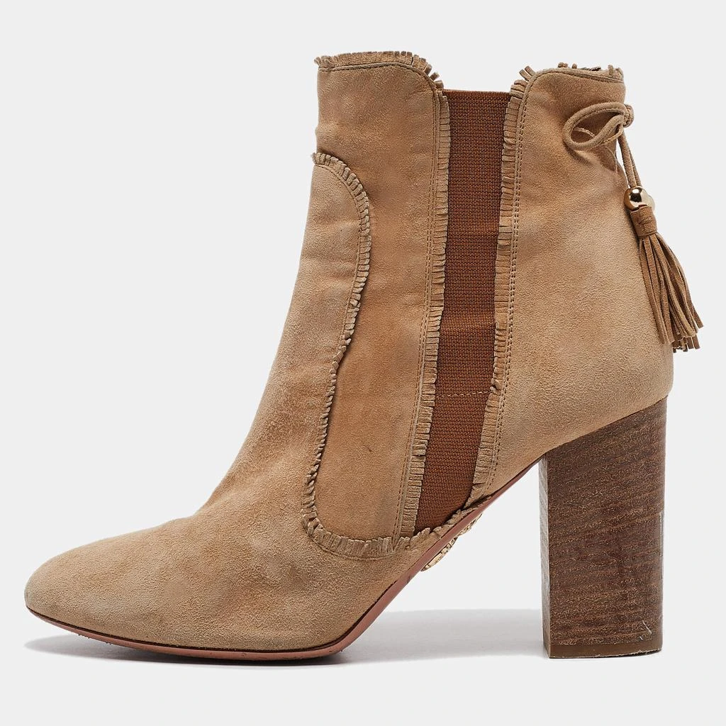 Aquazzura Aquazzura Brown Suede Tassel Accents  Boots Size 39 1