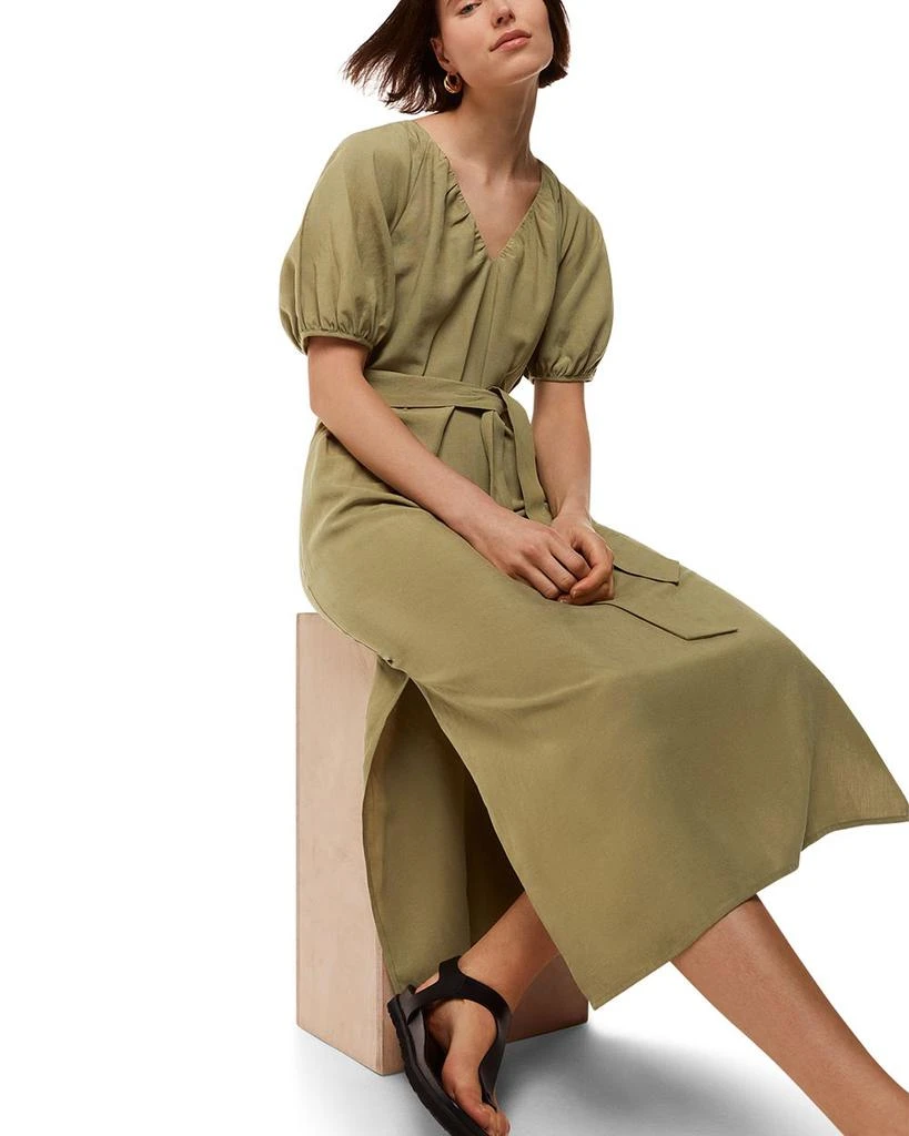 linen midi dress - orange product info and reviews Orange Linen Clementine Maxi Dress