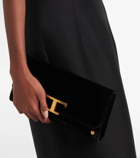 Tod's T Timeless Small velvet wallet on chain 2