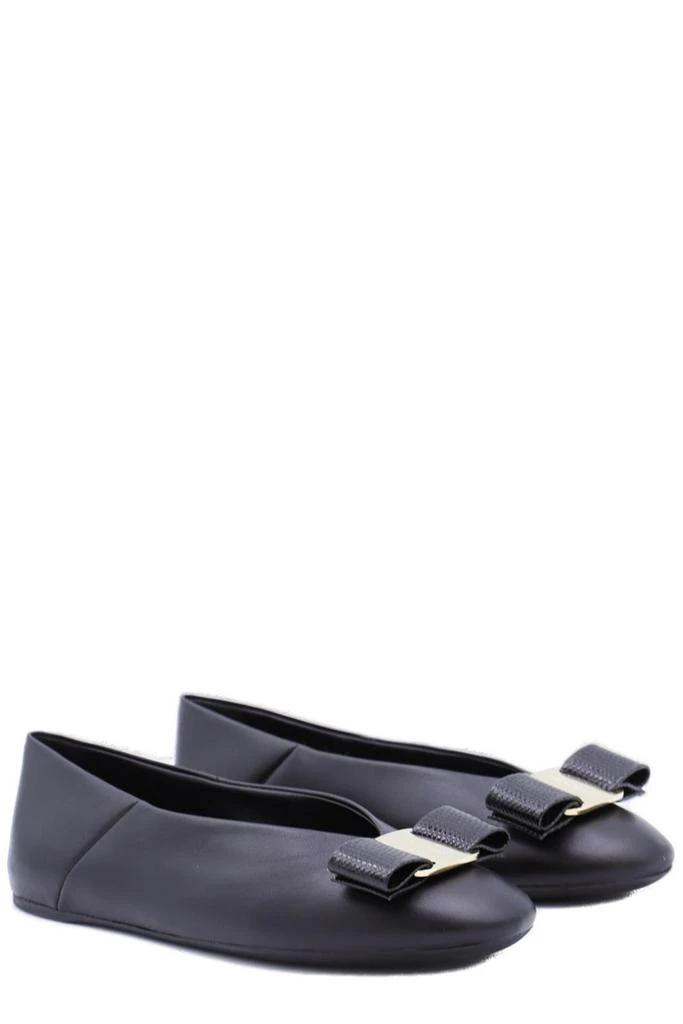 Salvatore Ferragamo Ferragamo Round Toe Bow Detailed Ballet Flats 3
