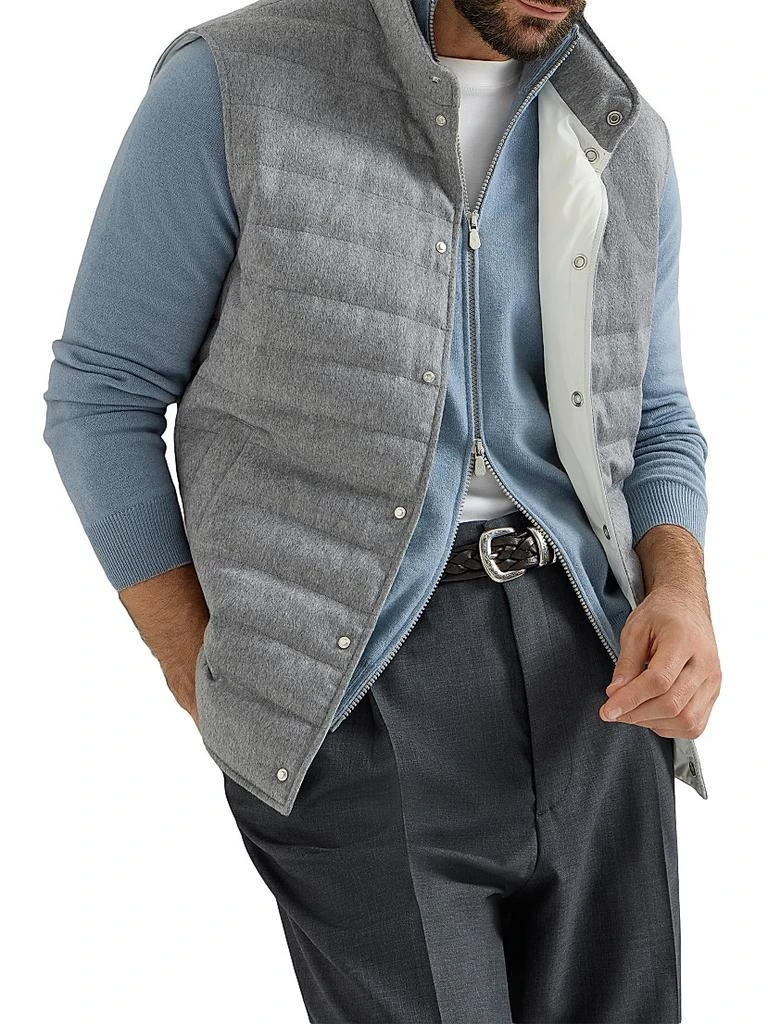 Brunello Cucinelli Lightweight Cashmere Flannel Down Vest 5