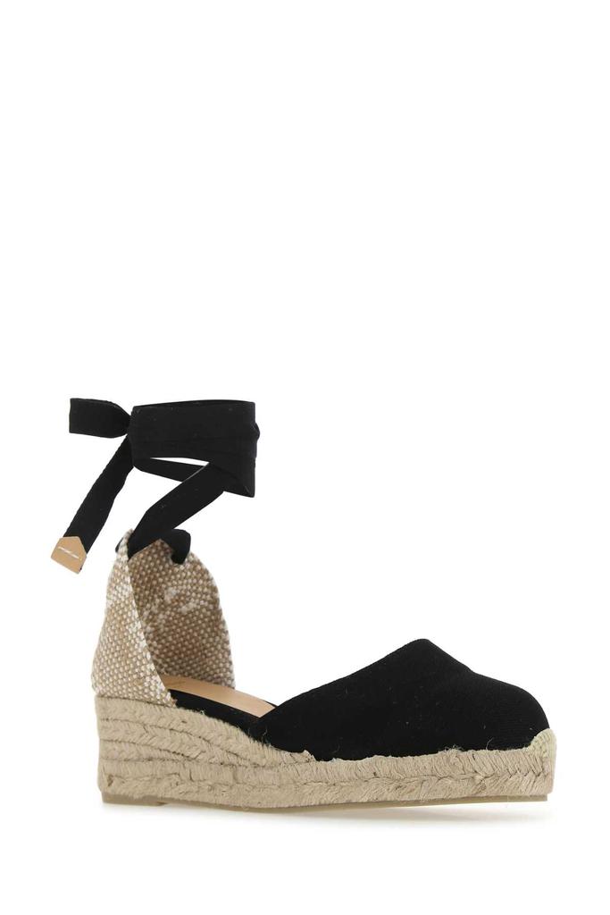 CASTAÑER Black Canvas Carina Wedges