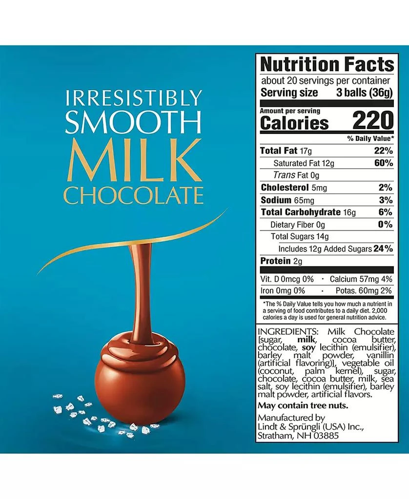 LINDT Truffles Milk Chocolate Sea Salt and Milk Chocolate 8