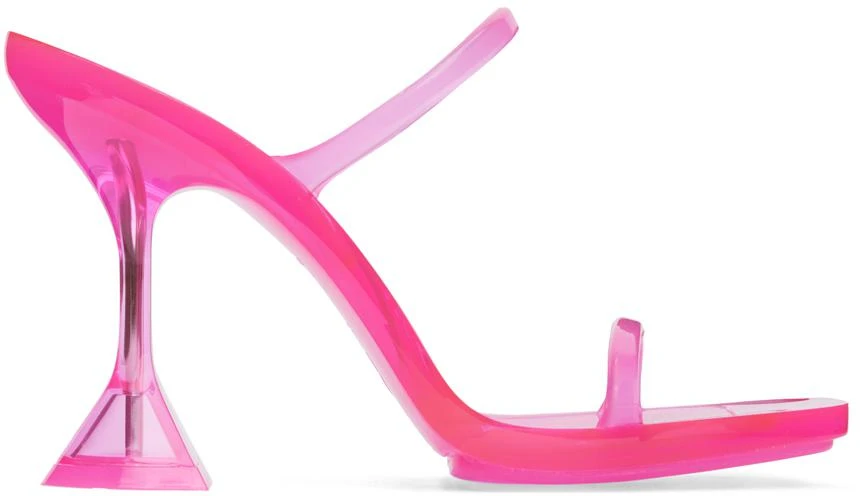 Amina Muaddi Pink Brito Slipper Heeled Sandals 1