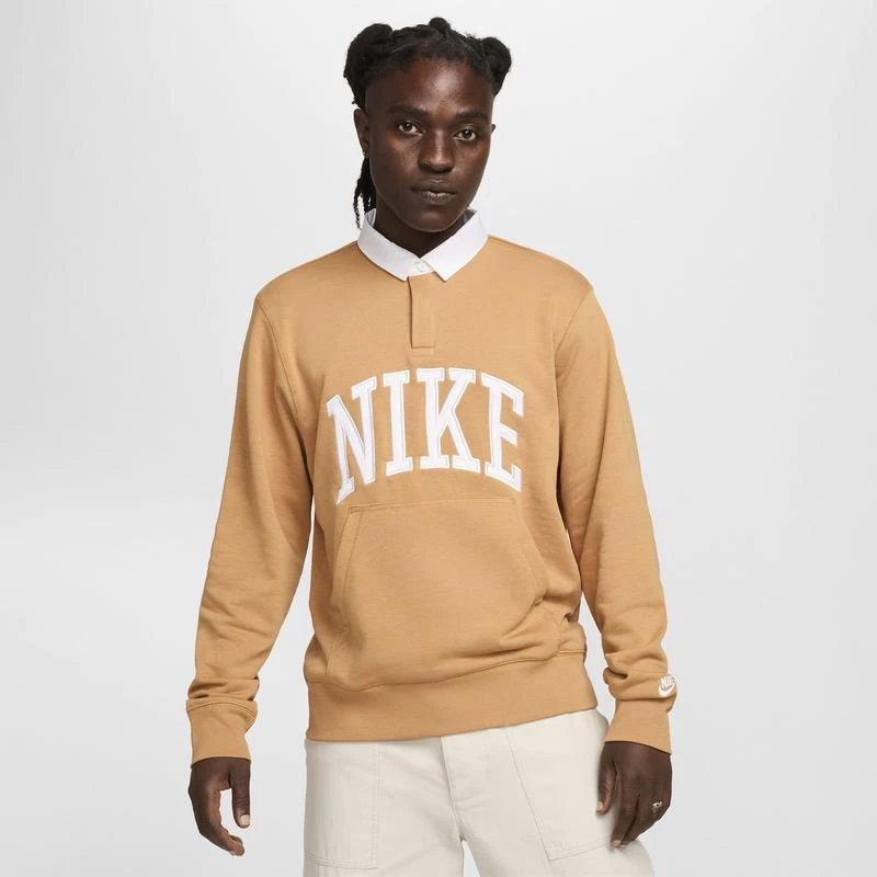 NIKE Nike Club French Terry LS Polo - Men's 1