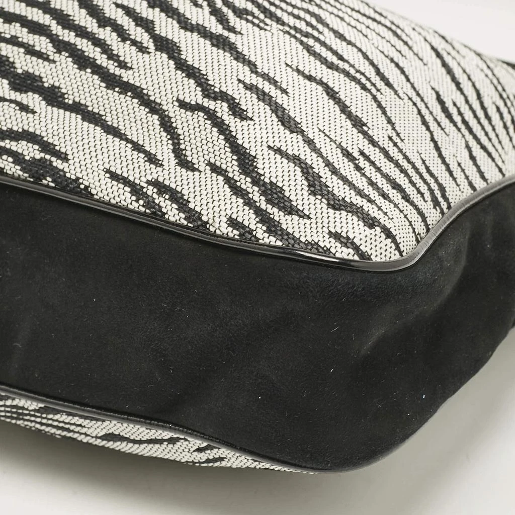 Gianfranco Ferre Gianfranco Ferre Black/White Zebra Effect Straw Tassel Hobo 10