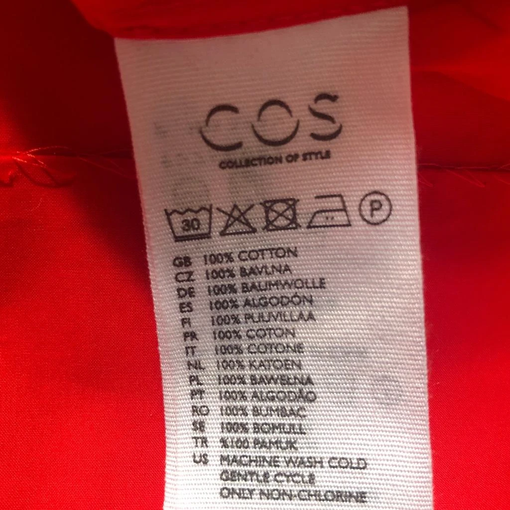 cos Red Top blouse arm pleat detail A-Line 4