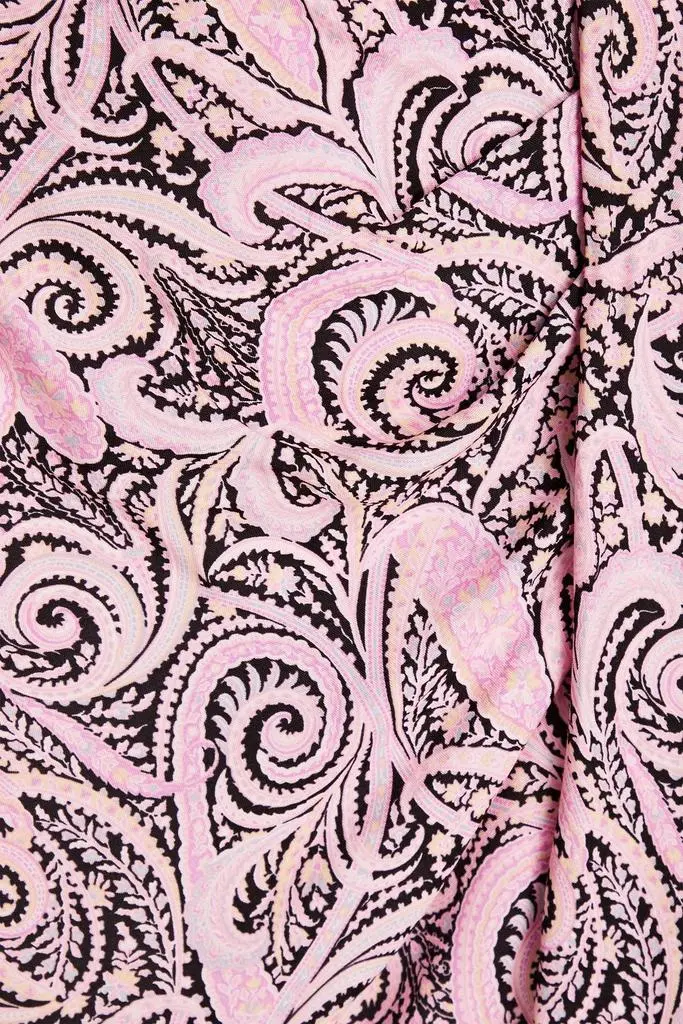 Maje Asymmetric paisley-print crepe skirt 4
