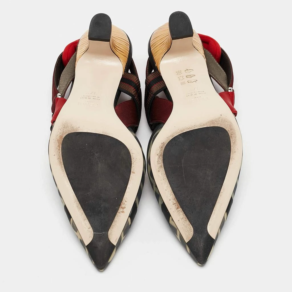 Fendi Fendi Multicolor Zucca Mesh and Fabric Colibri Pumps Size 37.5 7