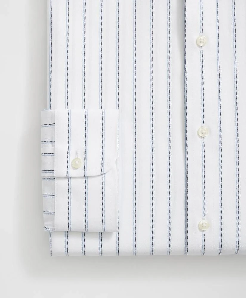 Brooks Brothers Stretch Supima® Cotton Non-Iron Ainsley Collar, Double Striped Dress Shirt 4
