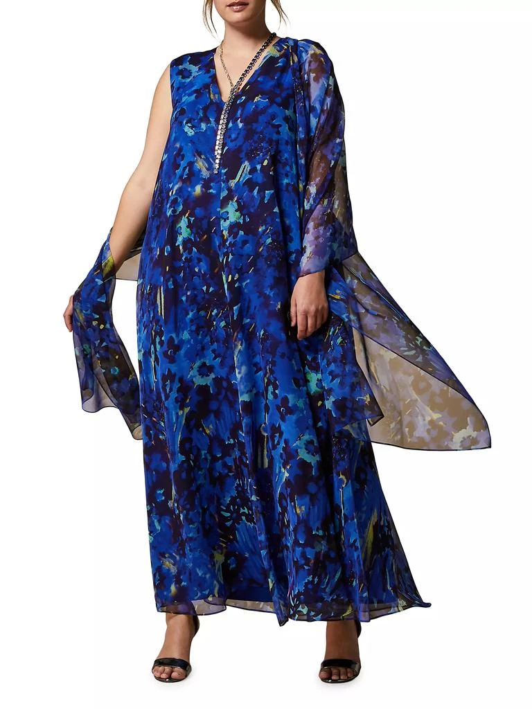 Marina Rinaldi Plus Size Carpazi Long Silk Georgette Dress 2