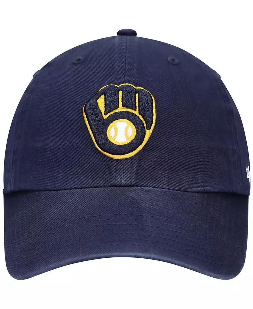 47 Brand Youth Navy Milwaukee Brewers Team Logo Clean Up Adjustable Hat 2