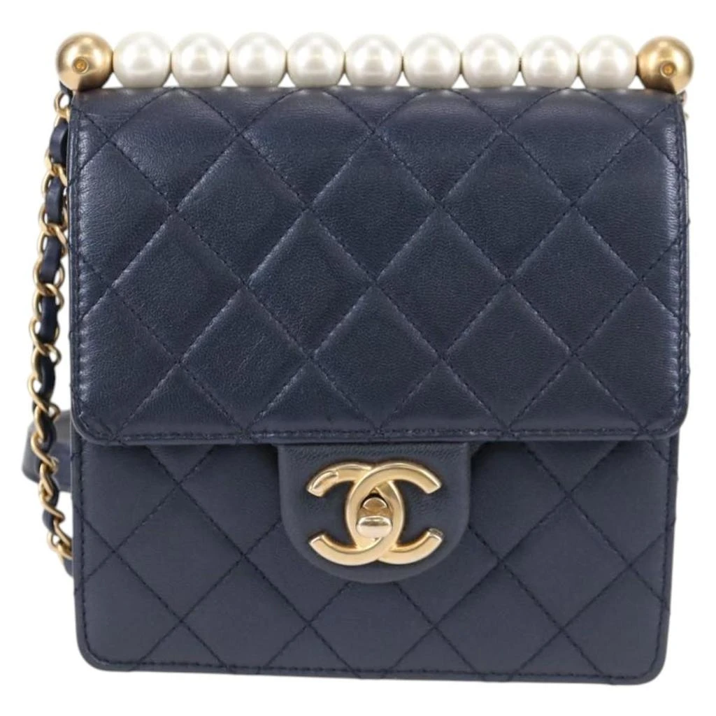 Chanel ivory Bag Leather Clutch Bag (Pre-Owned) 1
