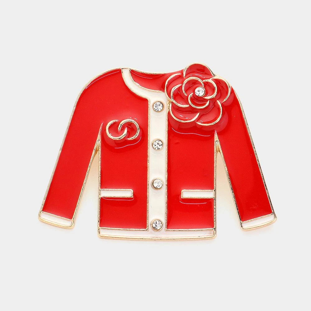 FASHNZFAB Enamel Flower Jacket Pin Brooch