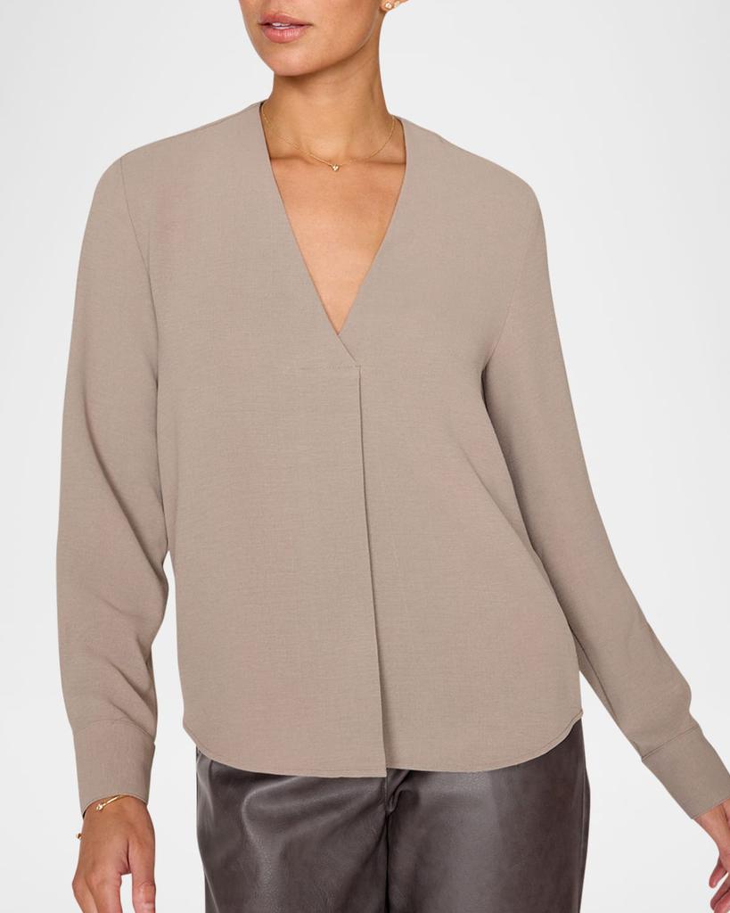 Brochu Walker Elena Pleated V-Neck Blouse